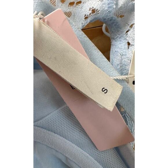 NWT For Love and Lemons Lace Lingerie Dress Size Small Women’s Blue - Picture 5 of 9